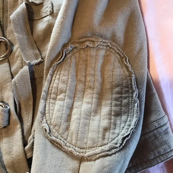 RETRO RAG DOLL CROP JACKET 80s cotton patches S - Picture 4 of 6